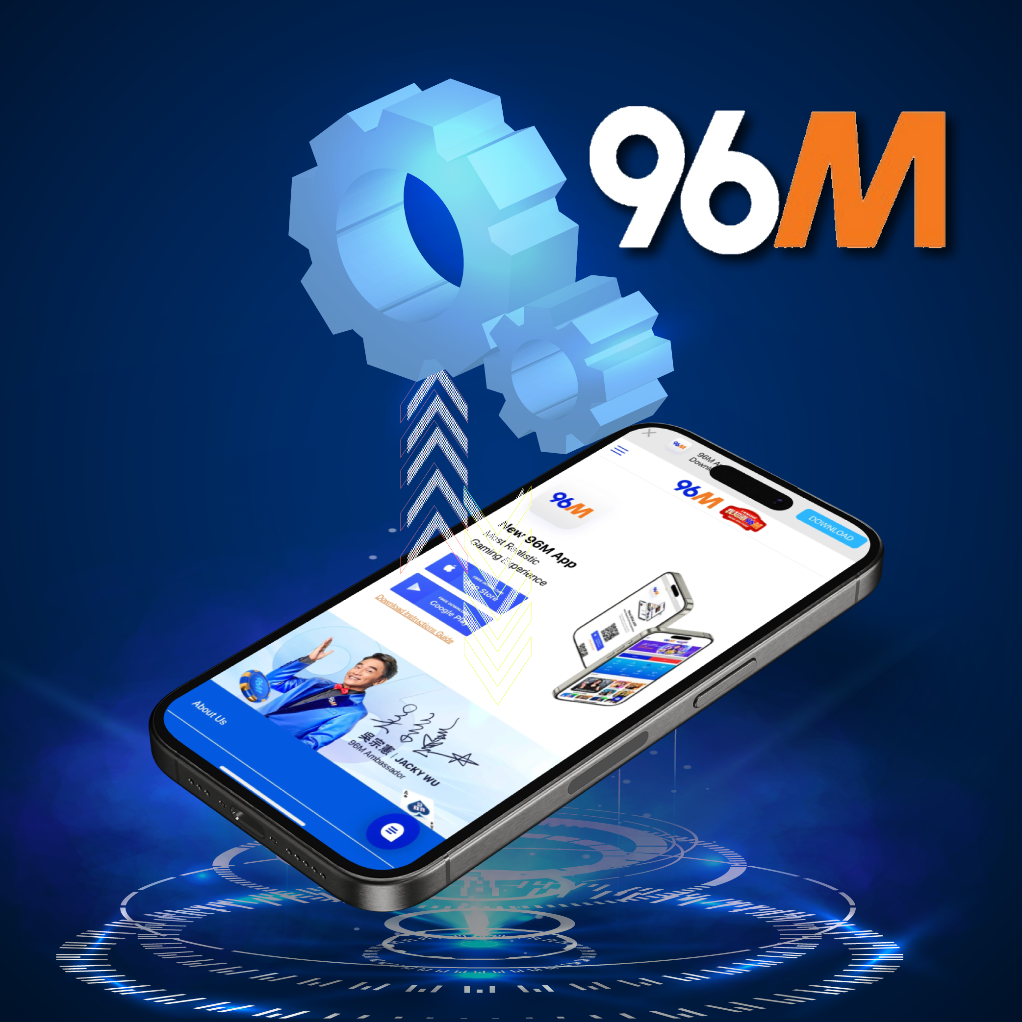 Open Safari browser on iOS and visit the official 96M website to download the app